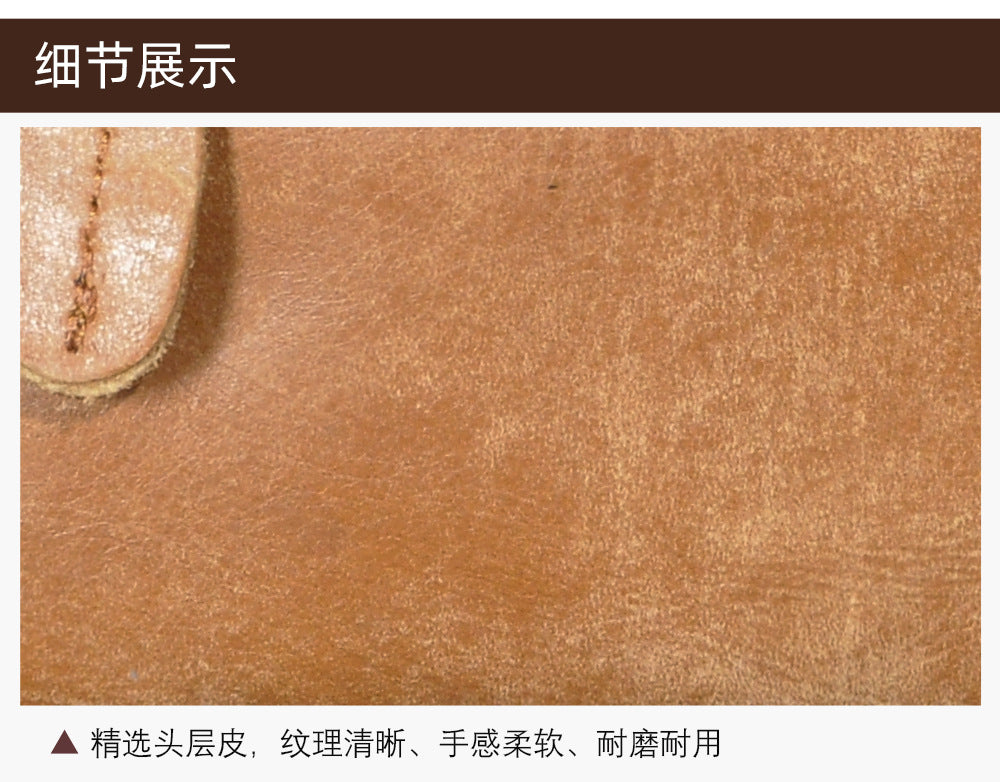 Men's Waist Pouch Cowhide Genuine Leather Simple Fashion Retro Outdoor Men's Bust Bag Shoulder Bag