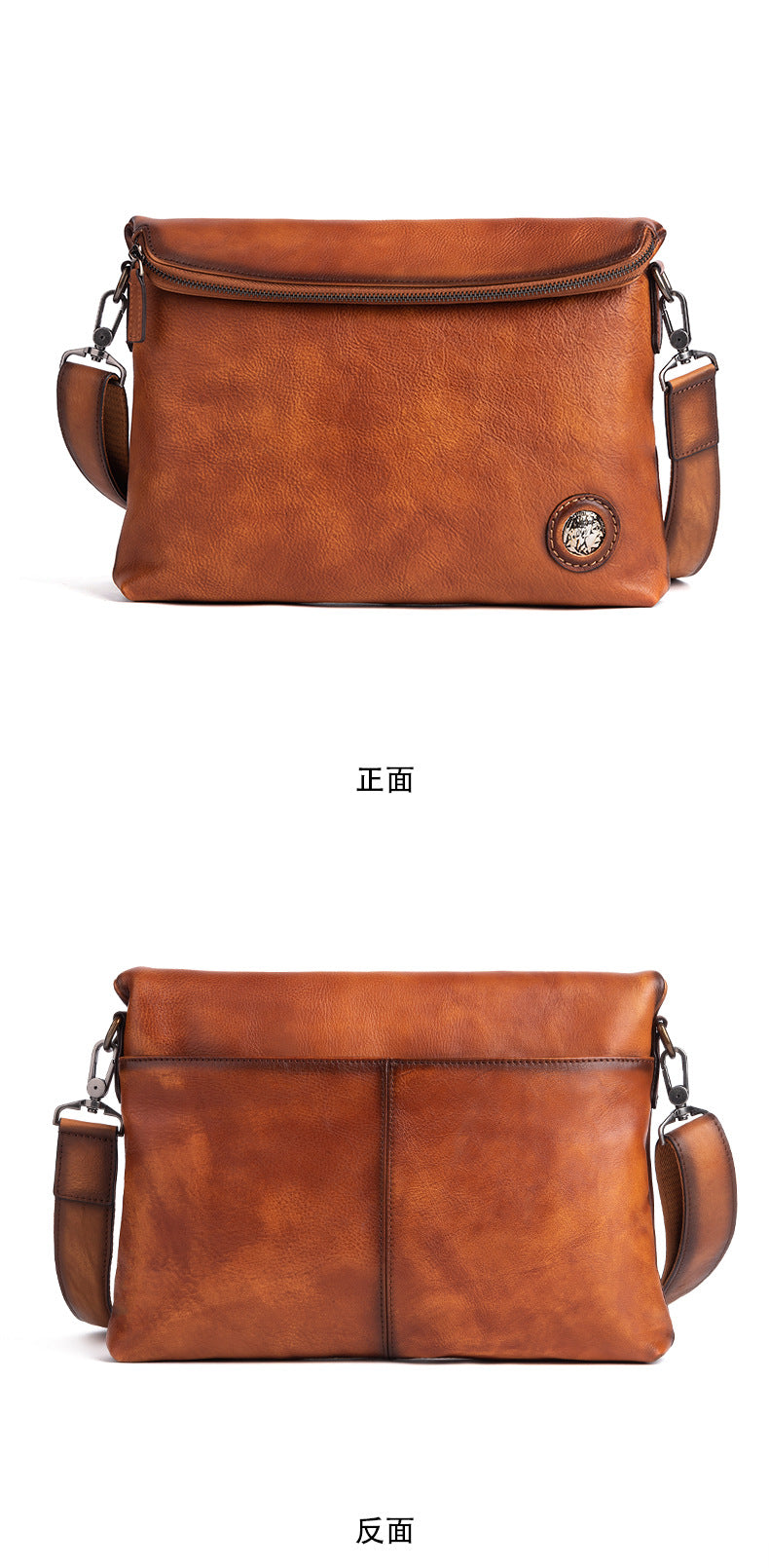 Men's shoulder bag Genuine cowhide leather business crossbody bag for men