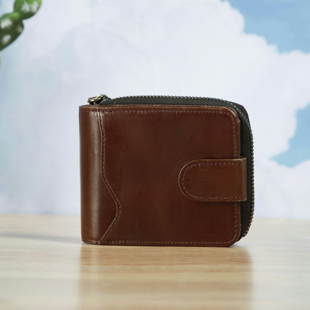 Men's Short Wallet Korean Fashion Multifunctional Zipper Business Coin Card Holder Men's Wallet