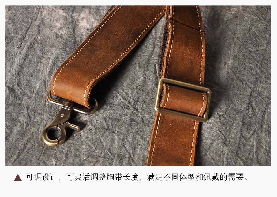 Men's bust bag Genuine cowhide leather outdoor multipurpose crossbody bag for men