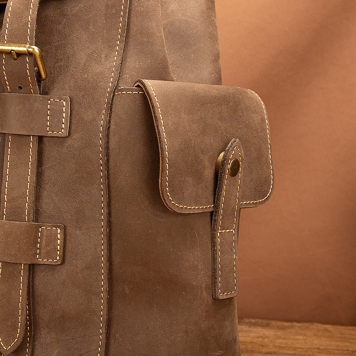 Men's backpack cowhide genuine leather retro large capacity computer bag for men
