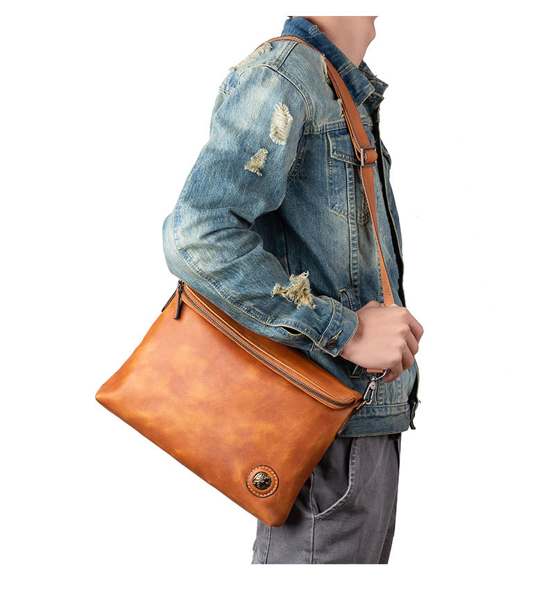 Men's shoulder bag Genuine cowhide leather business crossbody bag for men