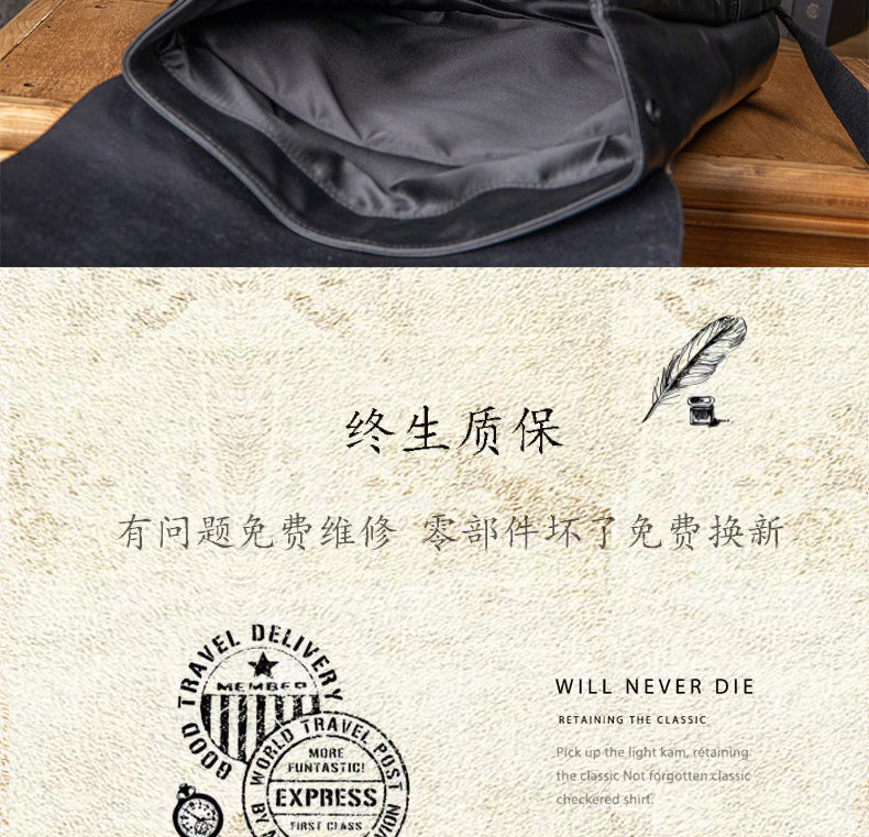 Men's backpack handmade cowhide genuine leather high quality large capacity casual business computer bag fashion men travel bag