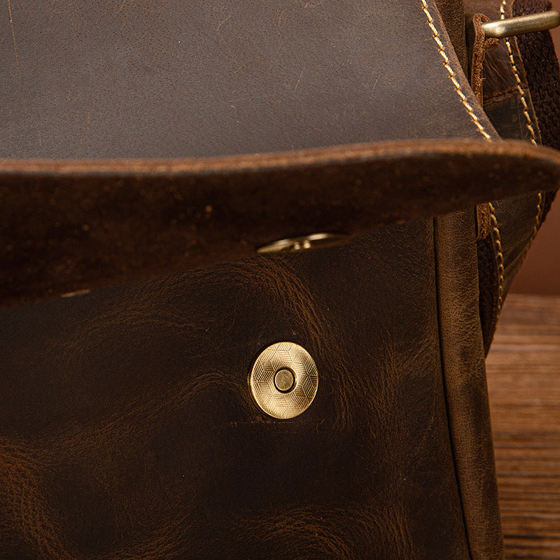Men's shoulder bag Genuine cowhide leather retro crossbody bag for men