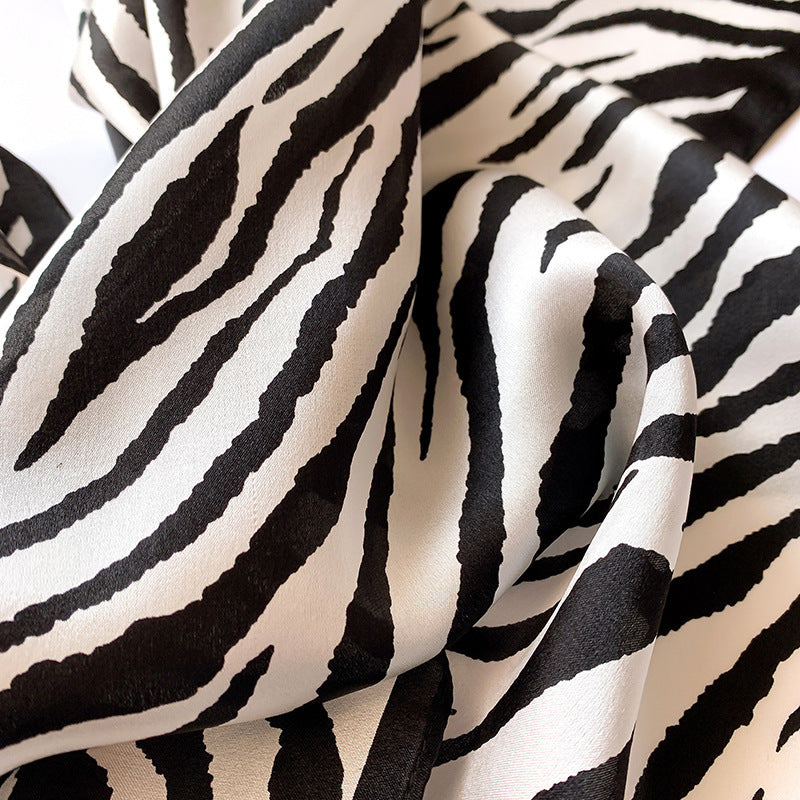 Silk scarf striped pattern small scarf fashion elegant ornament neckerchief