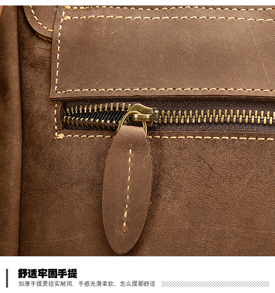Men's backpack cowhide genuine leather retro large capacity computer bag for men