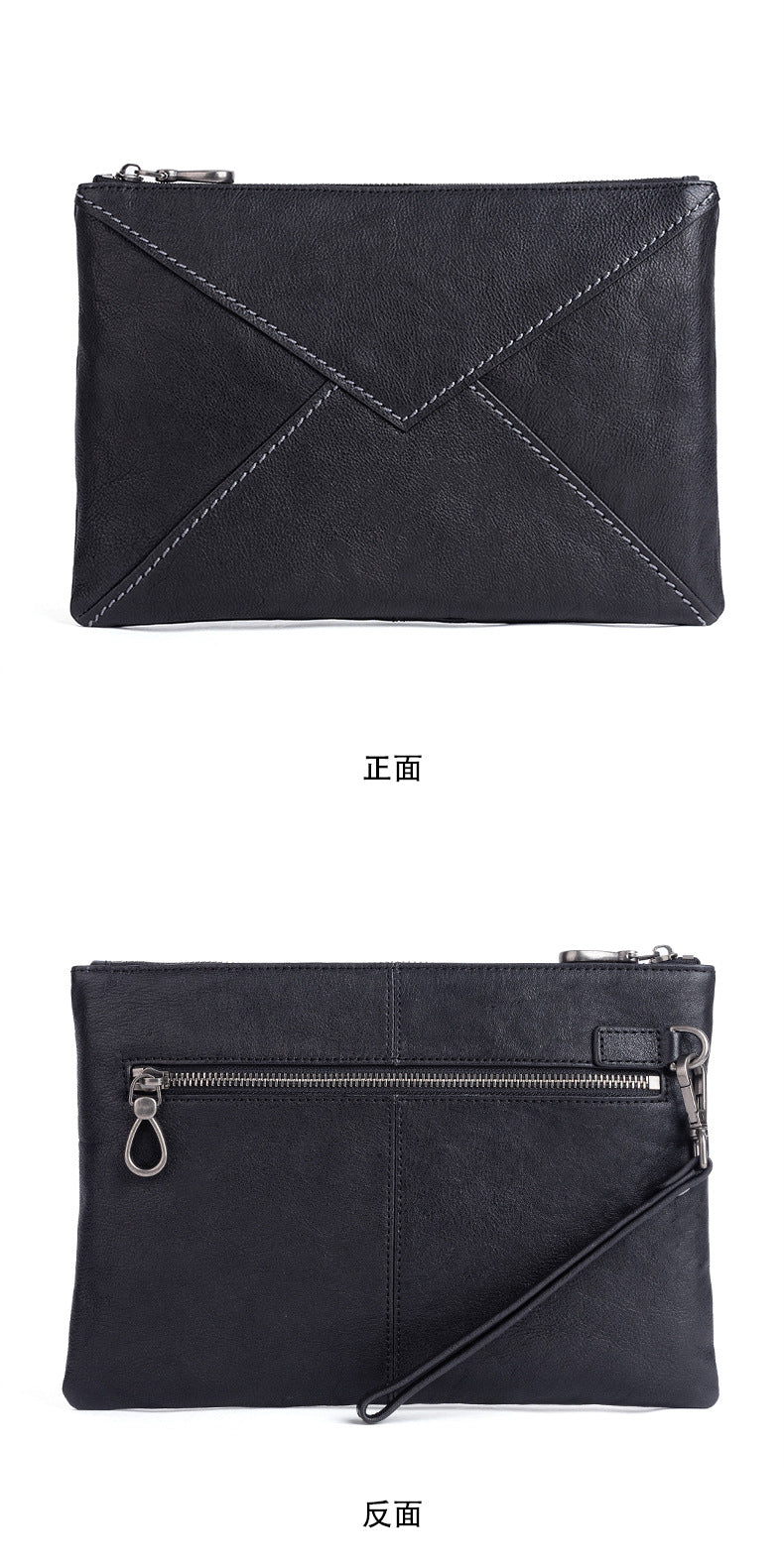Men's Clutch Bag Genuine Cowhide Leather Casual Men's Handbag