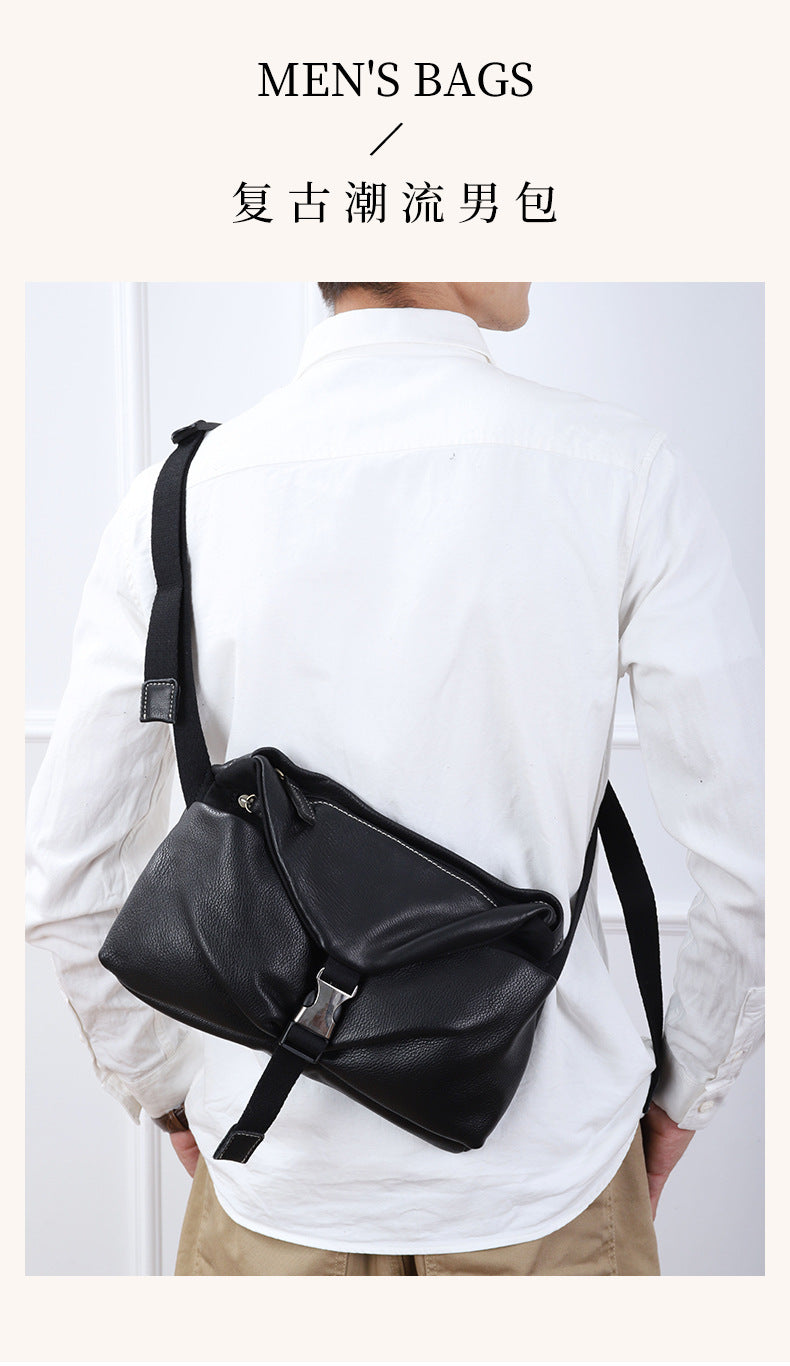 Men's Crossbody Bag Tote Bag Cowhide Genuine Leather Casual Fashion Shoulder Bag for Men