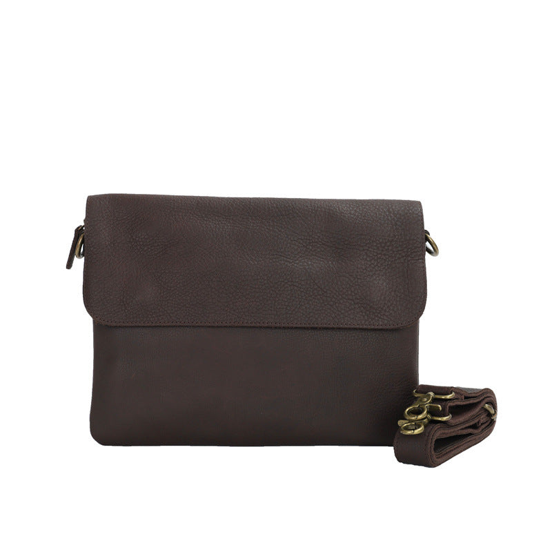 Men's Shoulder Bag Genuine Cowhide Leather Tote Bag Fashion Commuting Crossbody Bag for Men
