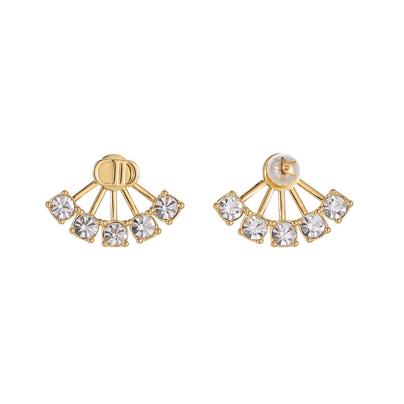 Earrings Cubic Chassis Retro Earrings Fan-shaped earrings that make light of luxury