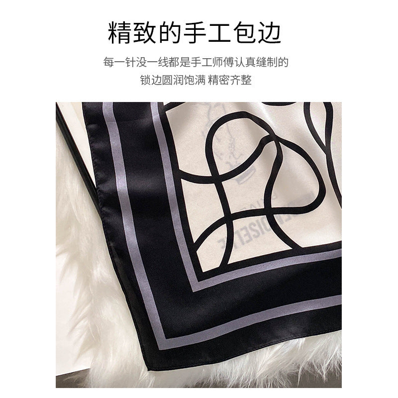 Silk scarf print pattern small scarf fashion matching temperament neckerchief