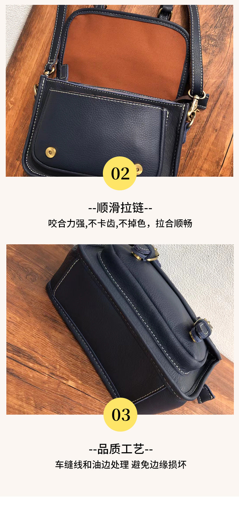 Men's Shoulder Bag Retro Cowhide Messenger Bag Men's Crossbody Bag Handbag