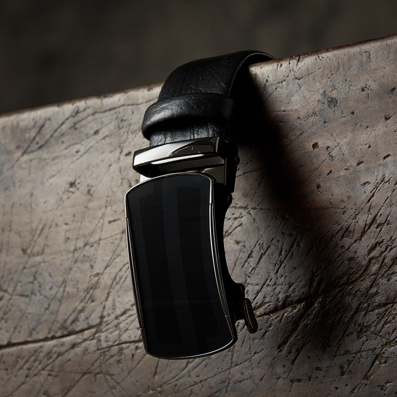 Men's Belt Handmade Genuine Cowhide Leather Automatic Buckle Business Casual Fashion Men's Belt