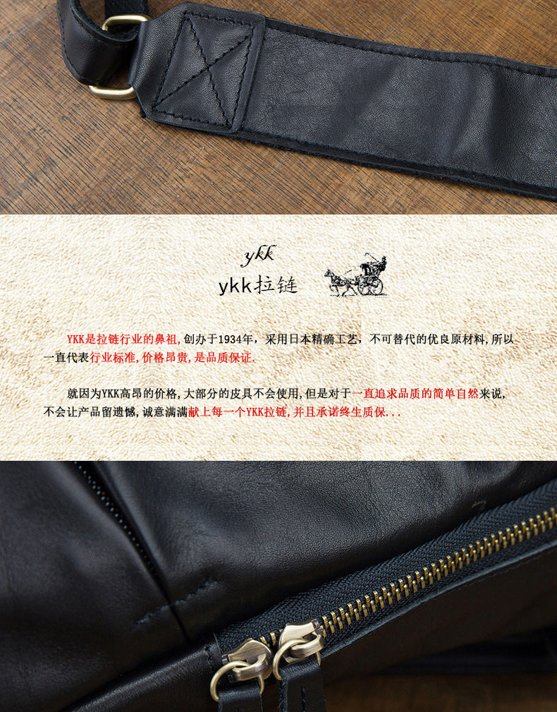 Men's backpack handmade cowhide genuine leather simple casual fashion travel bag