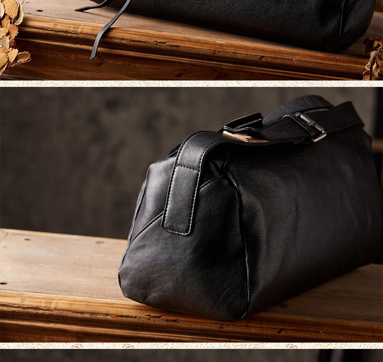 Men's Shoulder Bag Made of Genuine Cowskin Leather Handmade Retro Casual Fashion Large Capacity Crossbody Bag for Men