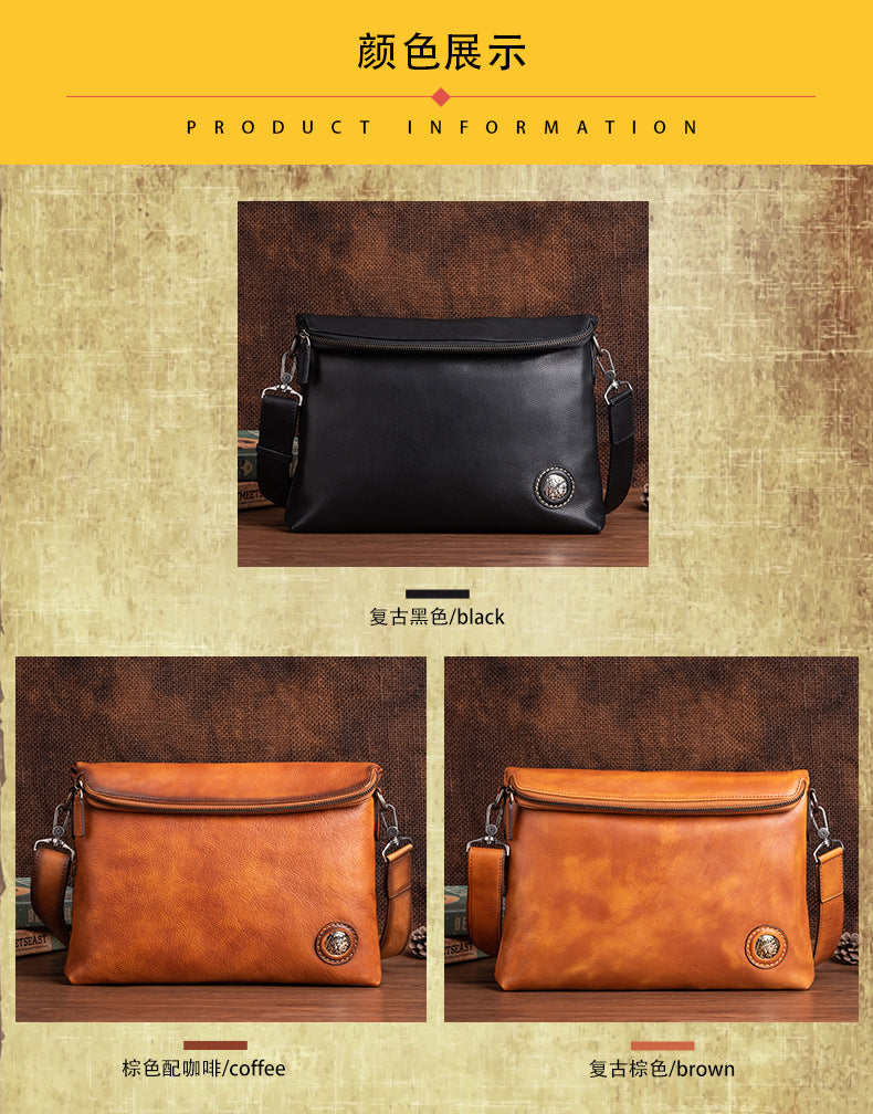 Men's shoulder bag Genuine cowhide leather business crossbody bag for men