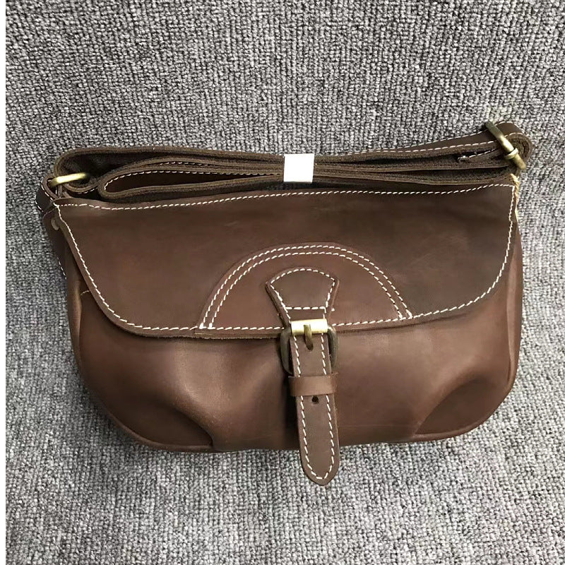 Men's Shoulder Bag Original Design Made of Genuine Cowhide Leather Crazy Horse Fashion Casual Large Capacity Messenger Bag Crossbody Bag for Men