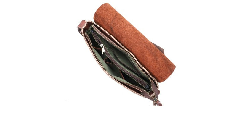 Men's Shoulder Bag Genuine Cowhide Leather Luxury Fashion Business Casual Messenger Bag Crossbody Bag for Men
