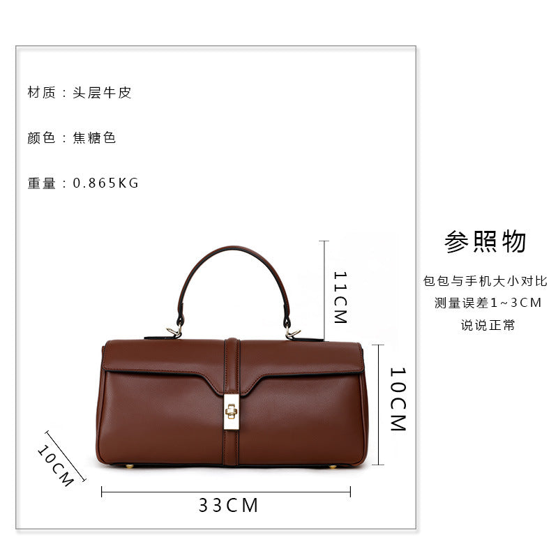Cowhide women's bag High quality handbag Large capacity Genuine leather retro shoulder bag that goes with anything Fashion handbag.bag