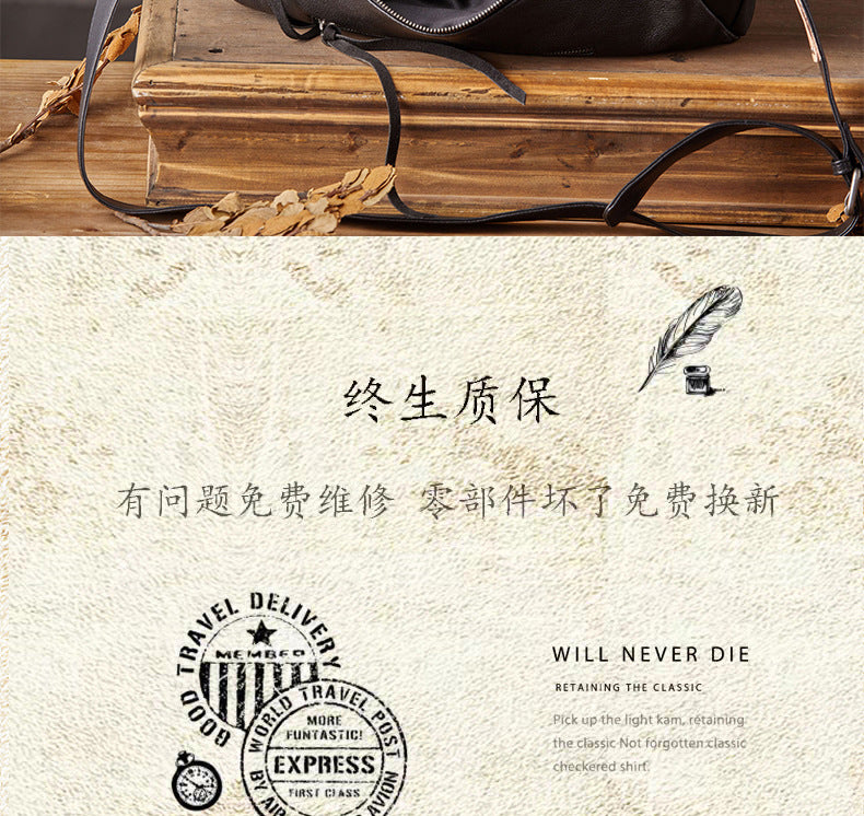 Men's Shoulder Bag Made of Genuine Cowskin Leather Handmade Retro Casual Fashion Large Capacity Crossbody Bag for Men
