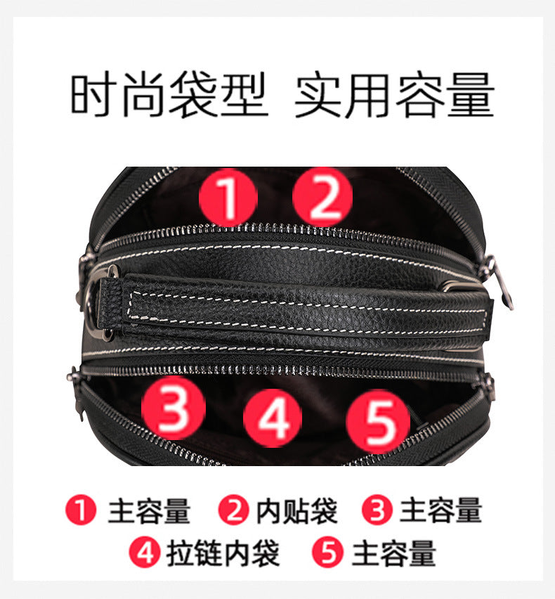 Women's bag Cowhide knitted pattern handbag Casual shoulder bag Fashion Shoulder bag that goes with anything. Pochette