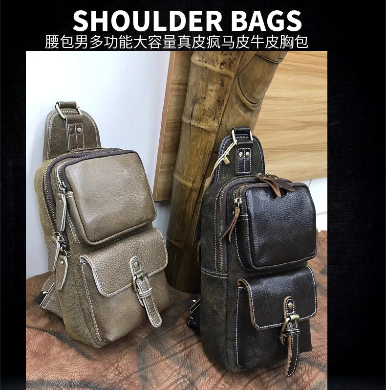 Men's Bust Bag Korean Fashion Casual Waist Pouch Men's Crossbody Shoulder Bag