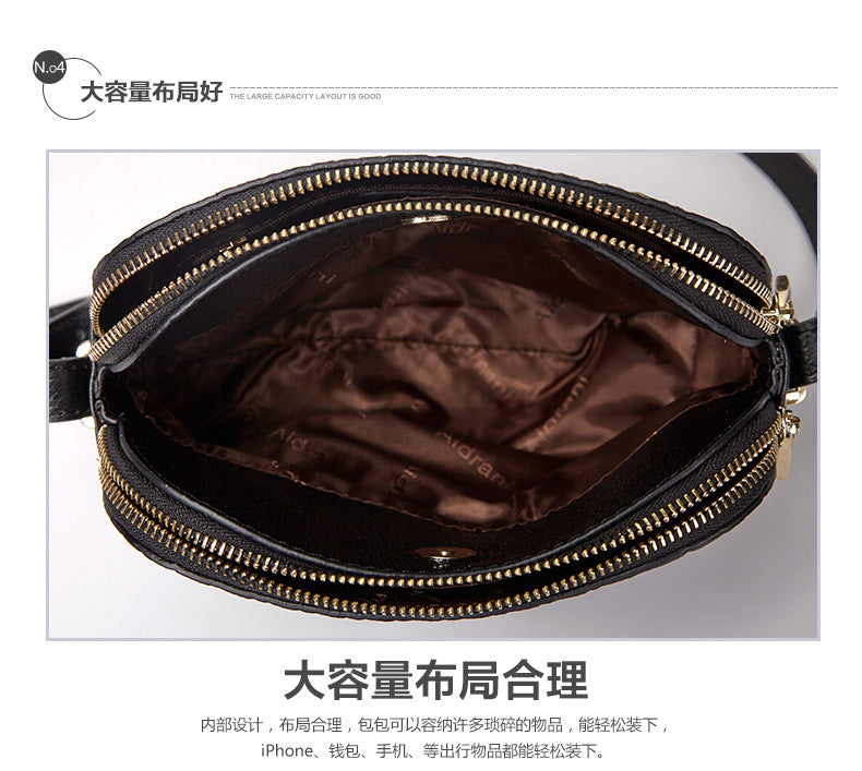 Genuine leather woven women's bag All-in-one crossbody bag Stylish and simple Cowhide shoulder bag that goes with anything. Pochette