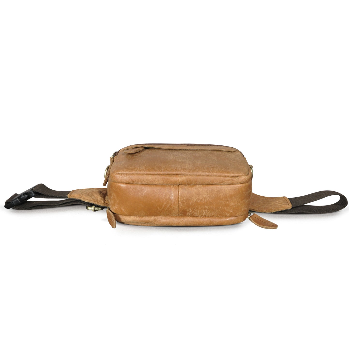 Men's Waist Pouch Cowhide Genuine Leather Simple Fashion Retro Outdoor Men's Bust Bag Shoulder Bag