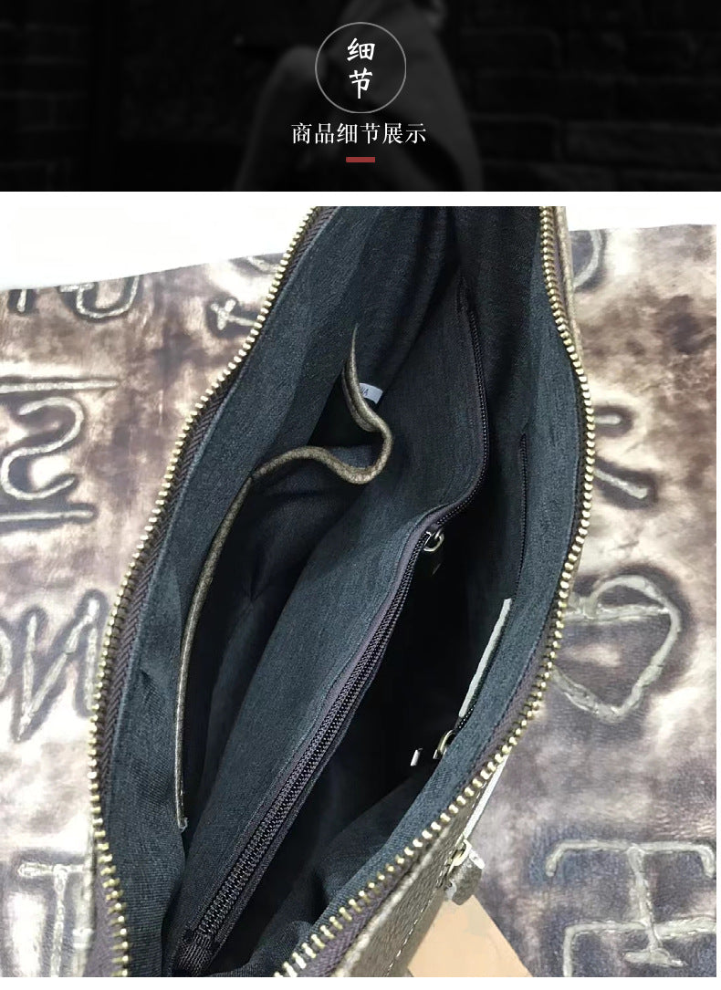 Men's Shoulder Bag Genuine Cowhide Leather Soft Leather Business Casual Commuting Crossbody Bag for Men