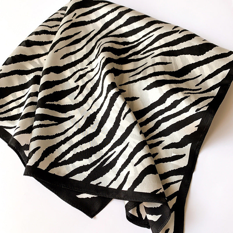 Silk scarf striped pattern small scarf fashion elegant ornament neckerchief