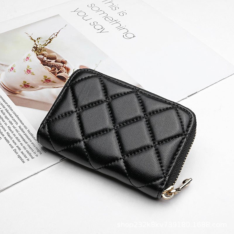 Ladies Short Wallet Women Multifunctional Folding Women's Wallet Check Simple Sheep Leather Coin Purse Ladies Wallet