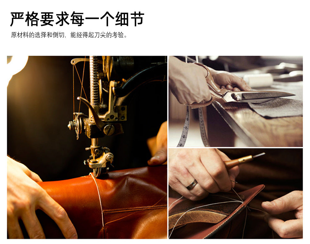 Men's Waist Pouch Cowhide Genuine Leather Simple Fashion Retro Outdoor Men's Bust Bag Shoulder Bag
