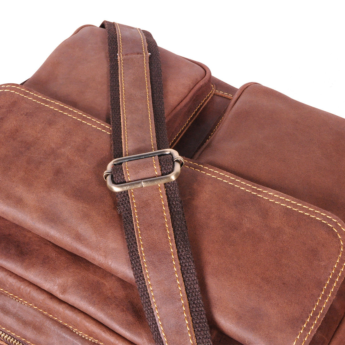 Men's Briefcase Genuine Cowhide Leather Retro Crossbody Bag Men's Shoulder Bag Computer Bag