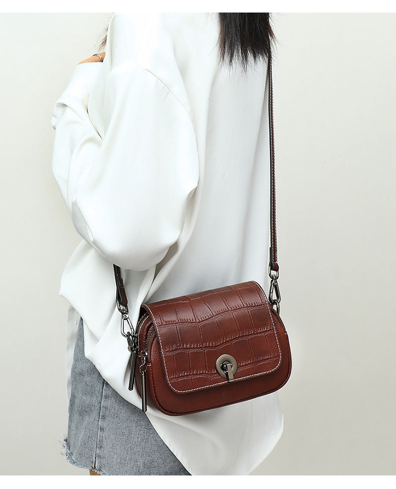 Genuine leather bag ladies bag fashion broadband fish pattern casual shoulder bag.Pochette