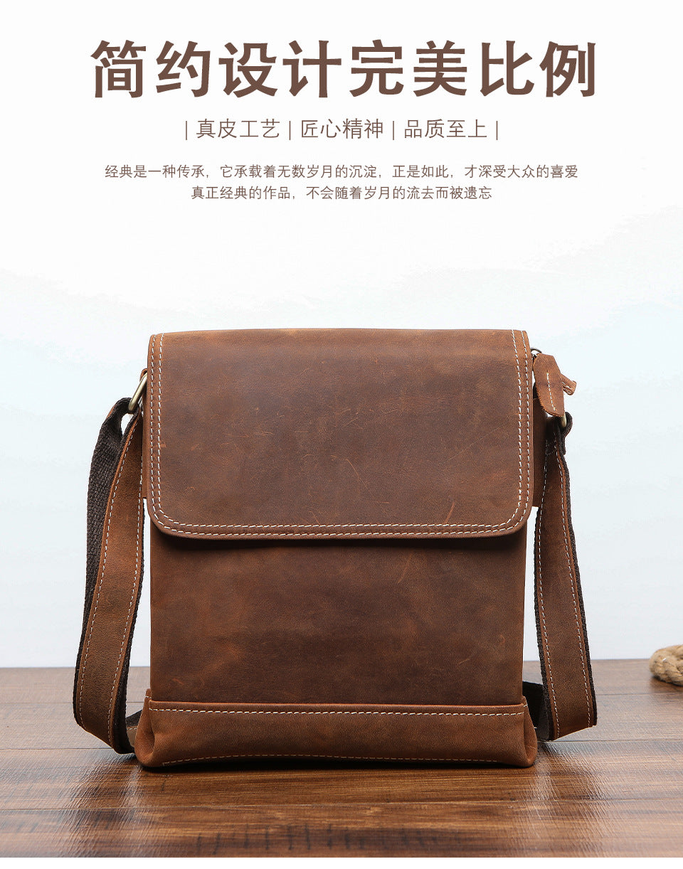 Men's Briefcase Cowhide Genuine Leather Retro Business Men Computer Bag
