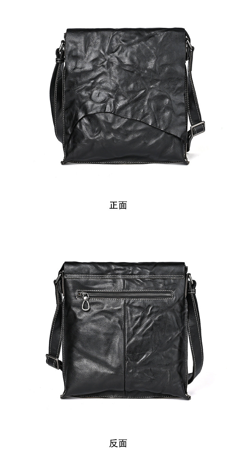 Men's Shoulder Bag Genuine Cowhide Leather Fashion Crossbody Bag for Men
