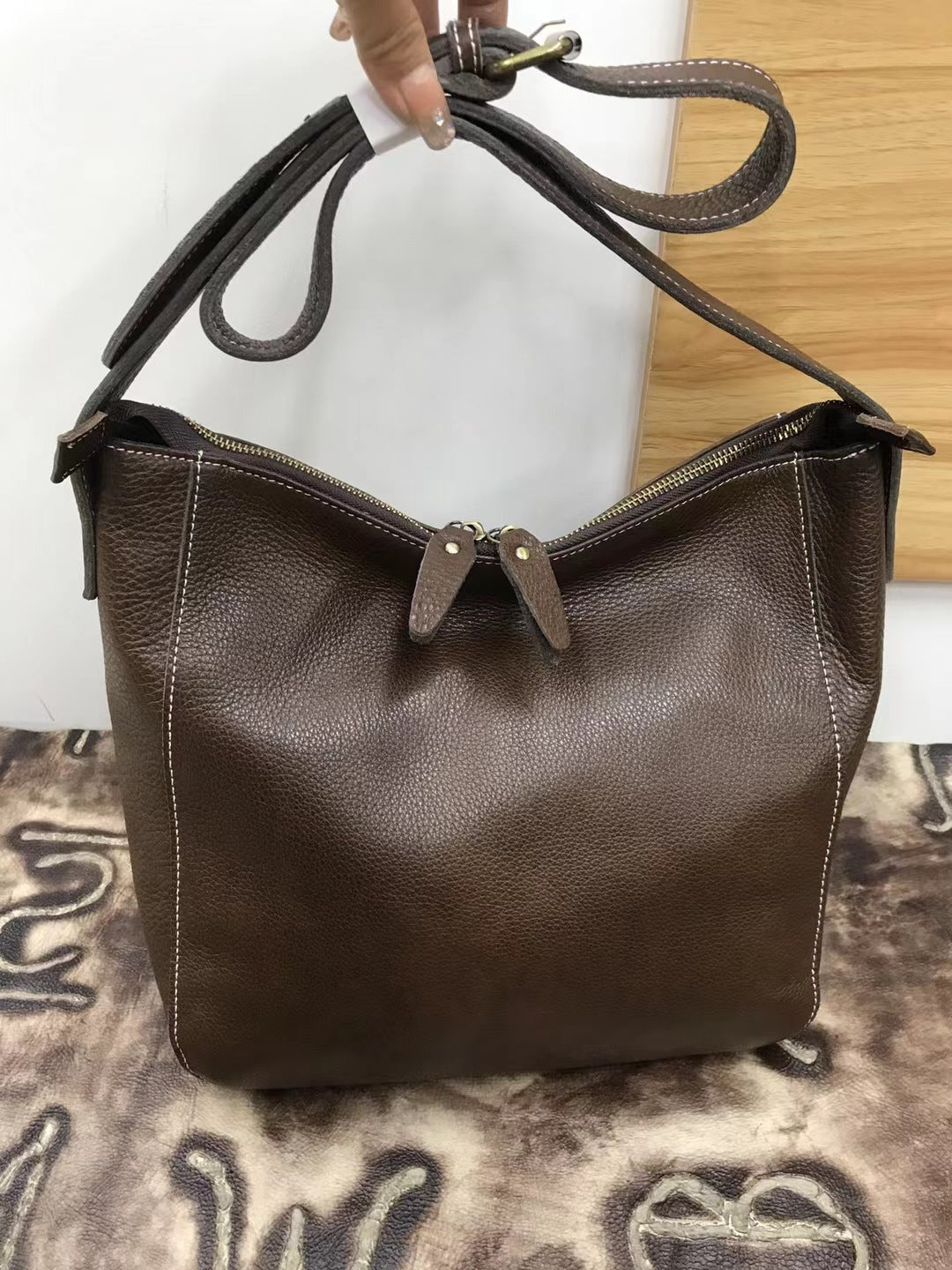 Men's Shoulder Bag Genuine Cowhide Leather Soft Leather Business Casual Commuting Crossbody Bag for Men