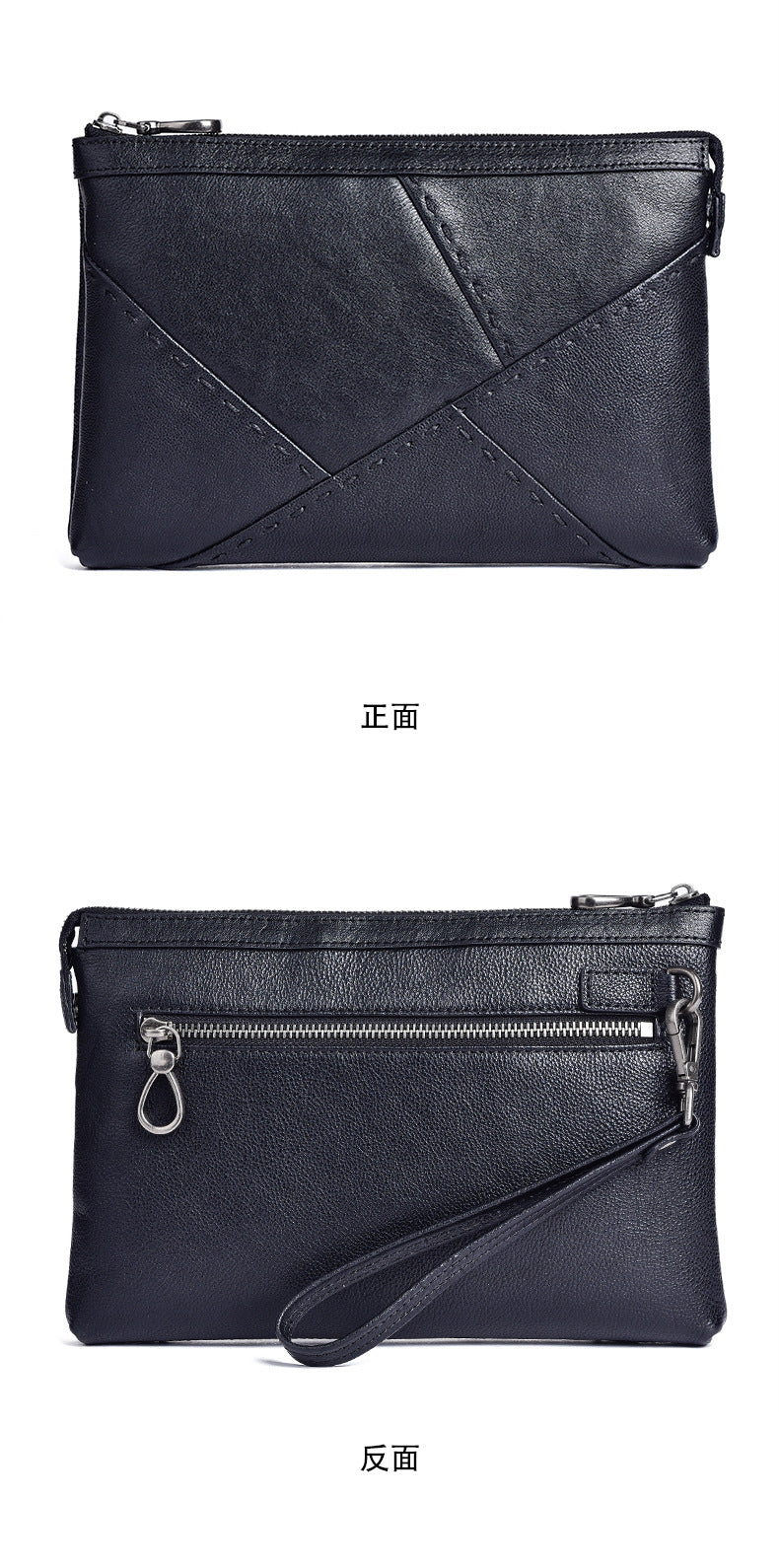 Men's Clutch Bag Genuine Cowhide Leather Retro Casual Men's Handbag