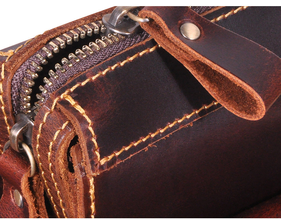 Men's Handbag Briefcase Cowhide Genuine Leather Retro Business Men Computer Bag