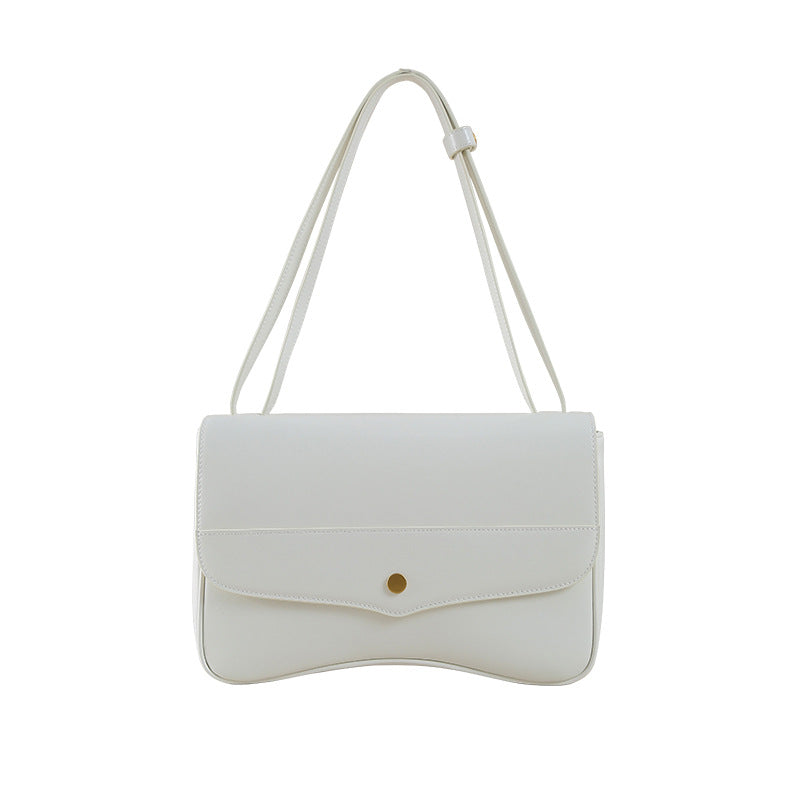 Cowhide Messenger Bag Genuine Leather Women's Bag Commuting OL High Quality Underarm Bag Shoulder Bag that goes with anything.Pochette