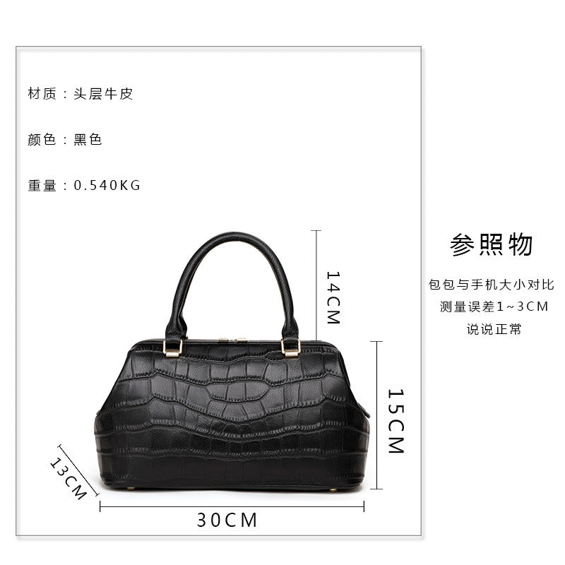 Women's bag Crocodile pattern Python pattern handbag Genuine leather bag Large capacity shoulder bag that goes with anything Top Cowhide handbag. Bag