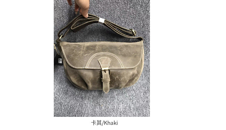 Men's Shoulder Bag Original Design Made of Genuine Cowhide Leather Crazy Horse Fashion Casual Large Capacity Messenger Bag Crossbody Bag for Men