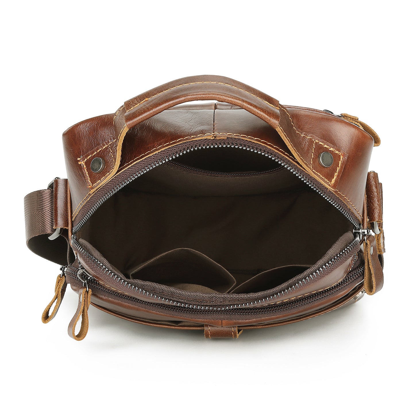 Men's Shoulder Bag Cowhide Casual Korean Fashion Crossbody Bag for Men