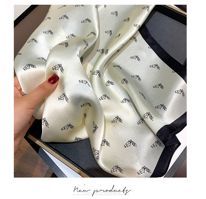 Silk scarf profession printed pattern neckerchief thin fashion sunscreen temperament ladies scarf