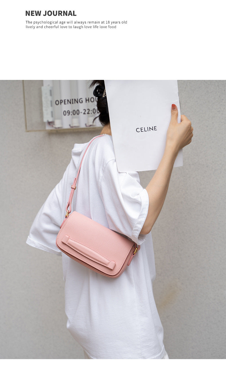 Women's bag Genuine leather armpit bag Luxury crossbody bag Cowhide square bag Single Shoulder bag that goes with anything.Pochette