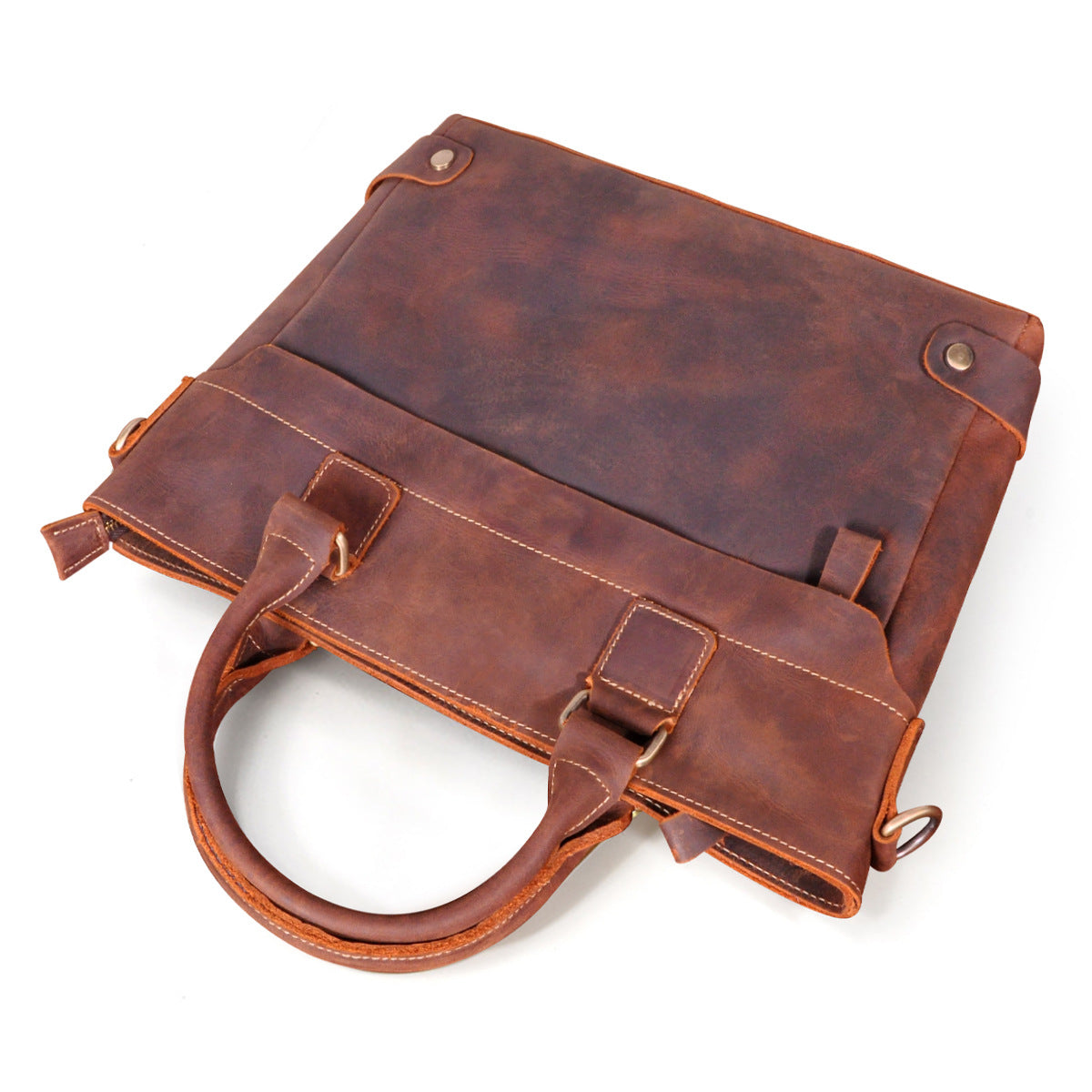 Men's Briefcase Handbag Cowhide Genuine Leather Retro Business Men Computer Bag