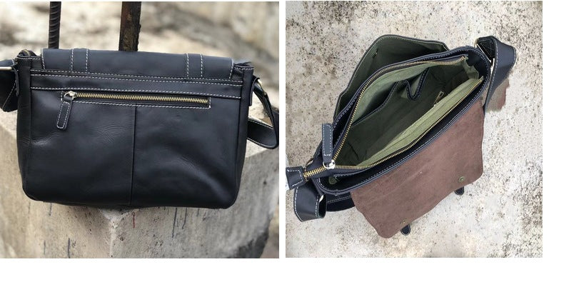 Men's Shoulder Bag Luxury Fashion Genuine Cowhide Leather Business Casual Messenger Bag Crossbody Bag for Men