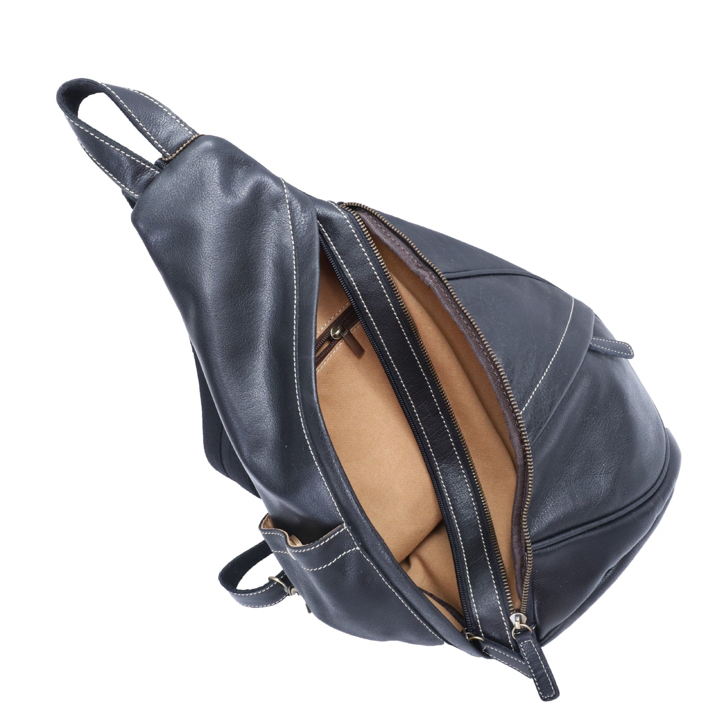 Men's bust bag, genuine cowhide leather, retro casual, unique, multifunctional, crossbody bag for men