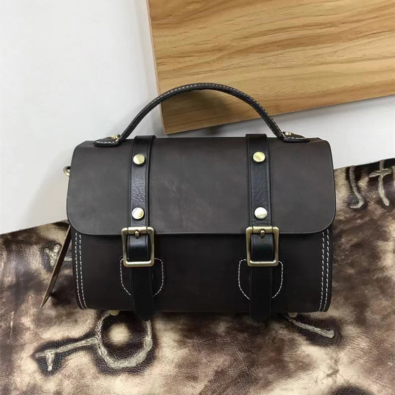 Men's Shoulder Bag Cowhide Genuine Leather Crazy Horse Korean Fashion Casual Men's Crossbody Bag Messenger Bag