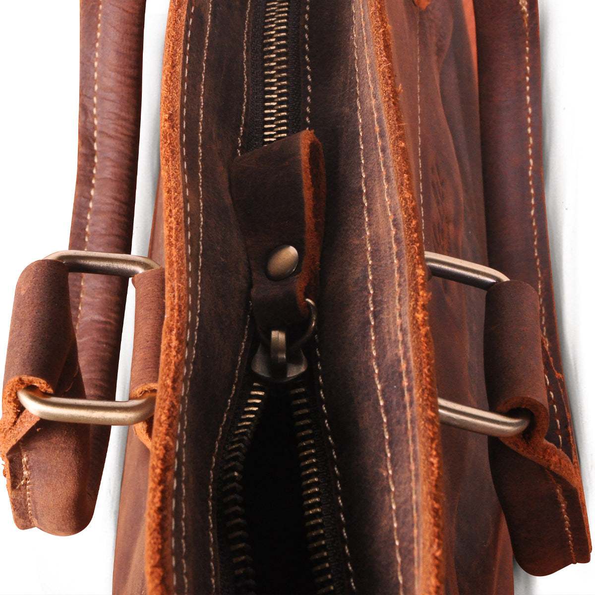 Men's Briefcase Handbag Cowhide Genuine Leather Retro Business Men Computer Bag